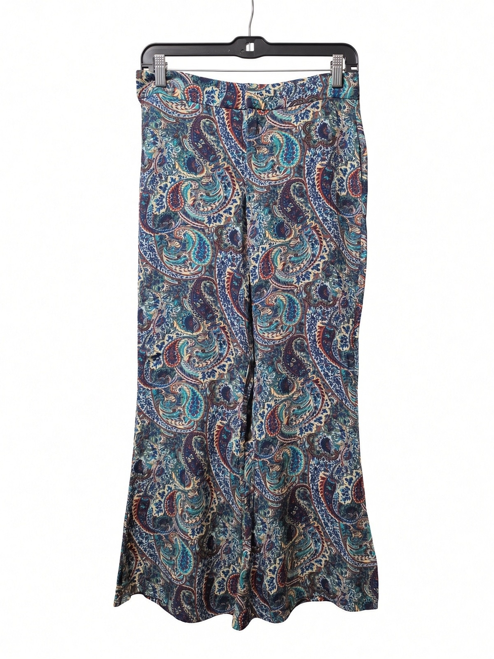 Zara Blue Paisley Wide-Leg Pants
